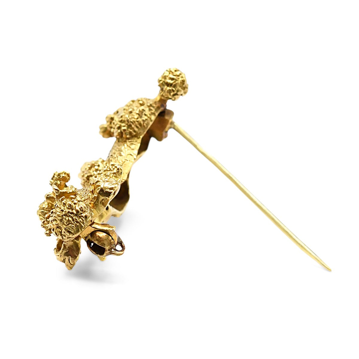 Vintage Gem Set Poodle Brooch - 18ct Yellow Gold