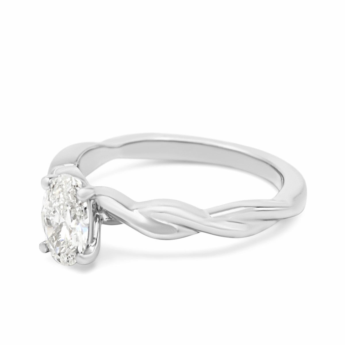 Certificated Oval Brilliant Cut Diamond Ring - Platinum