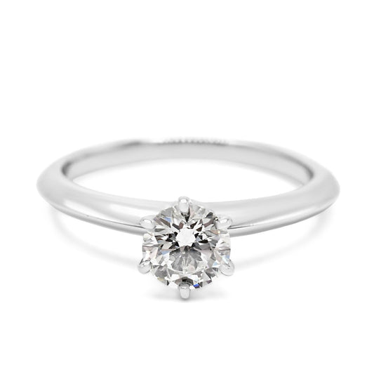 Tiffany Certificated Solitaire Brilliant Cut Diamond Ring - Platinum