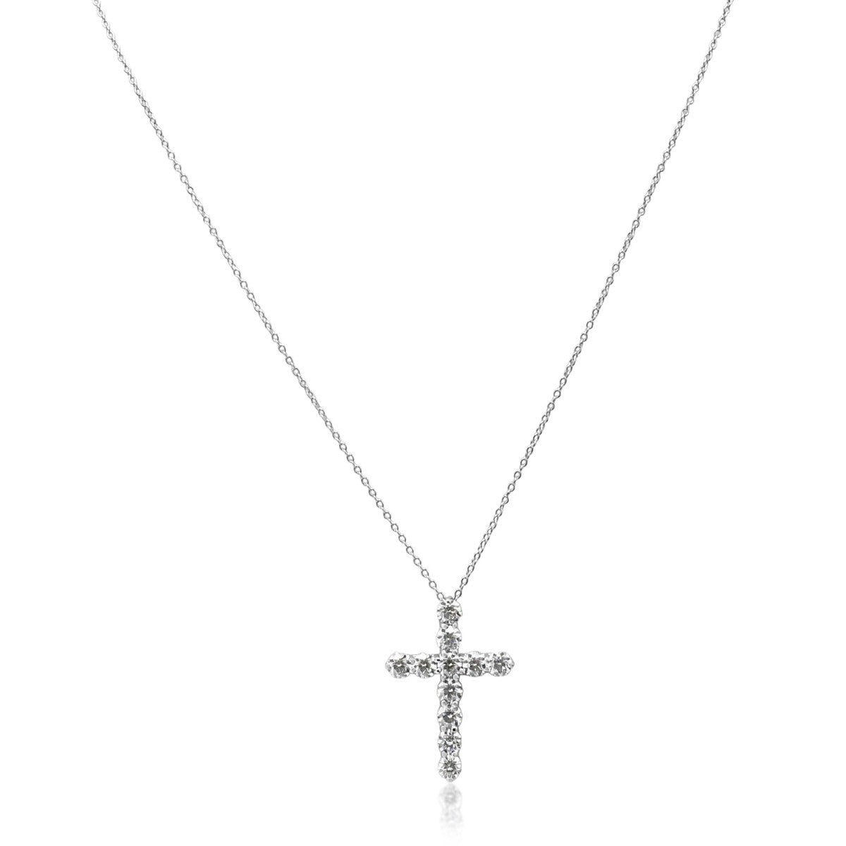 Tiffany Diamond Cross Pendant Necklace - Platinum