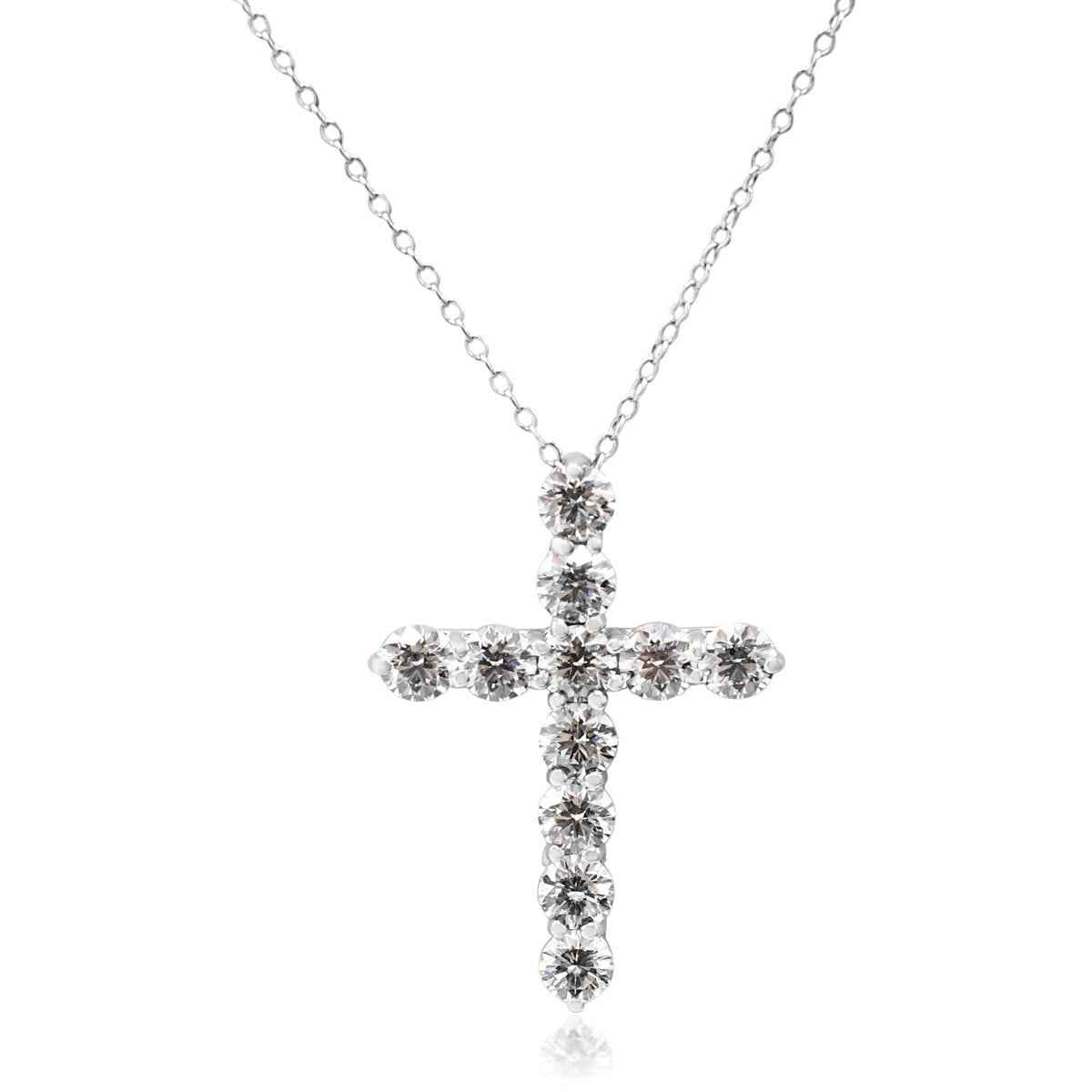 Tiffany Diamond Cross Pendant Necklace - Platinum