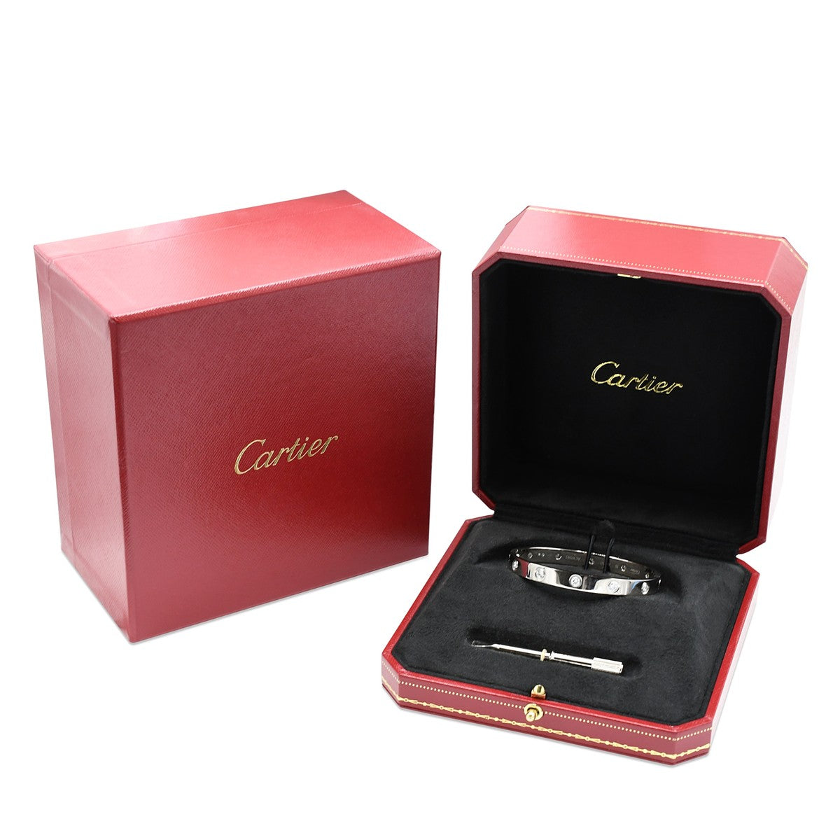 Cartier Love Bangle 10 Diamonds Size 16 - 18ct White Gold