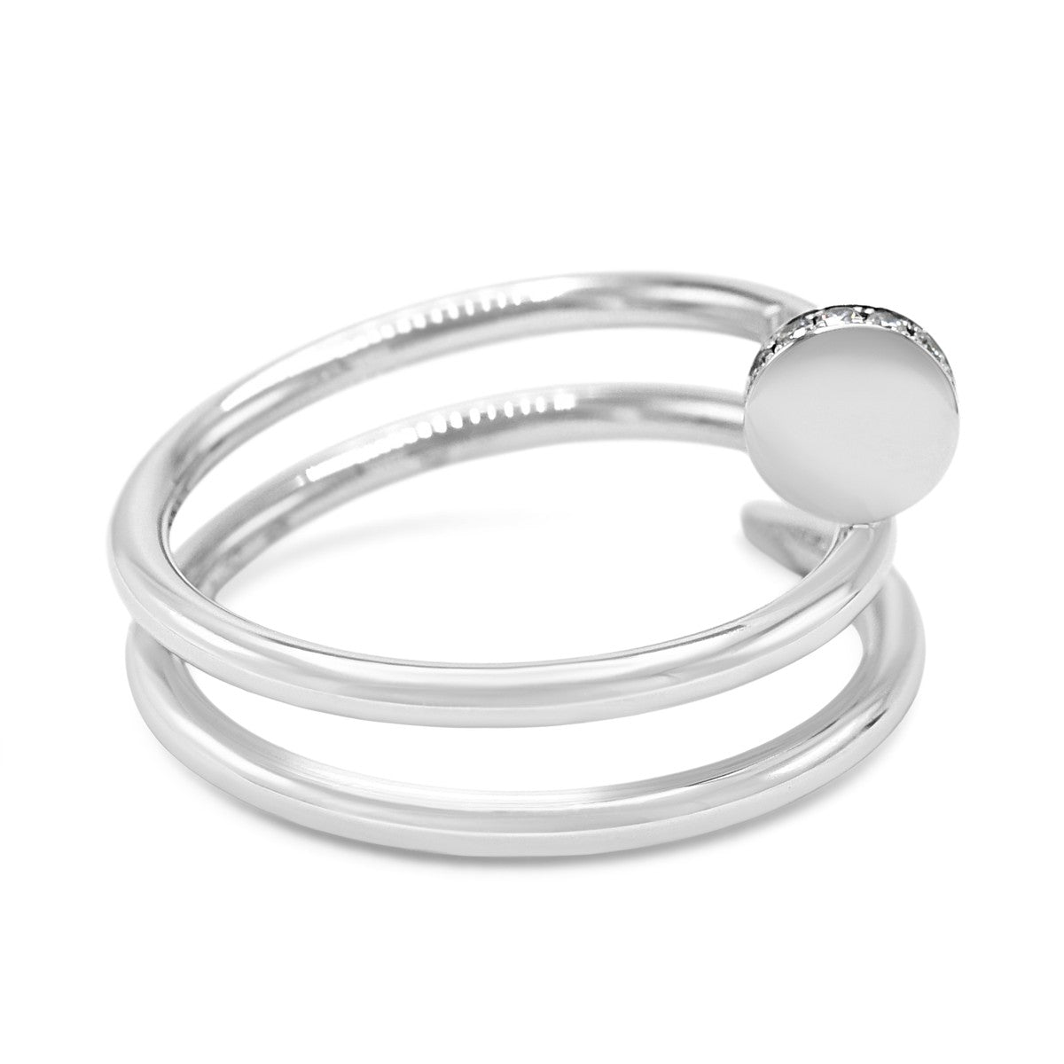 Cartier Juste Un Clou Ring, Double, Diamonds Size 57 - 18ct White Gold