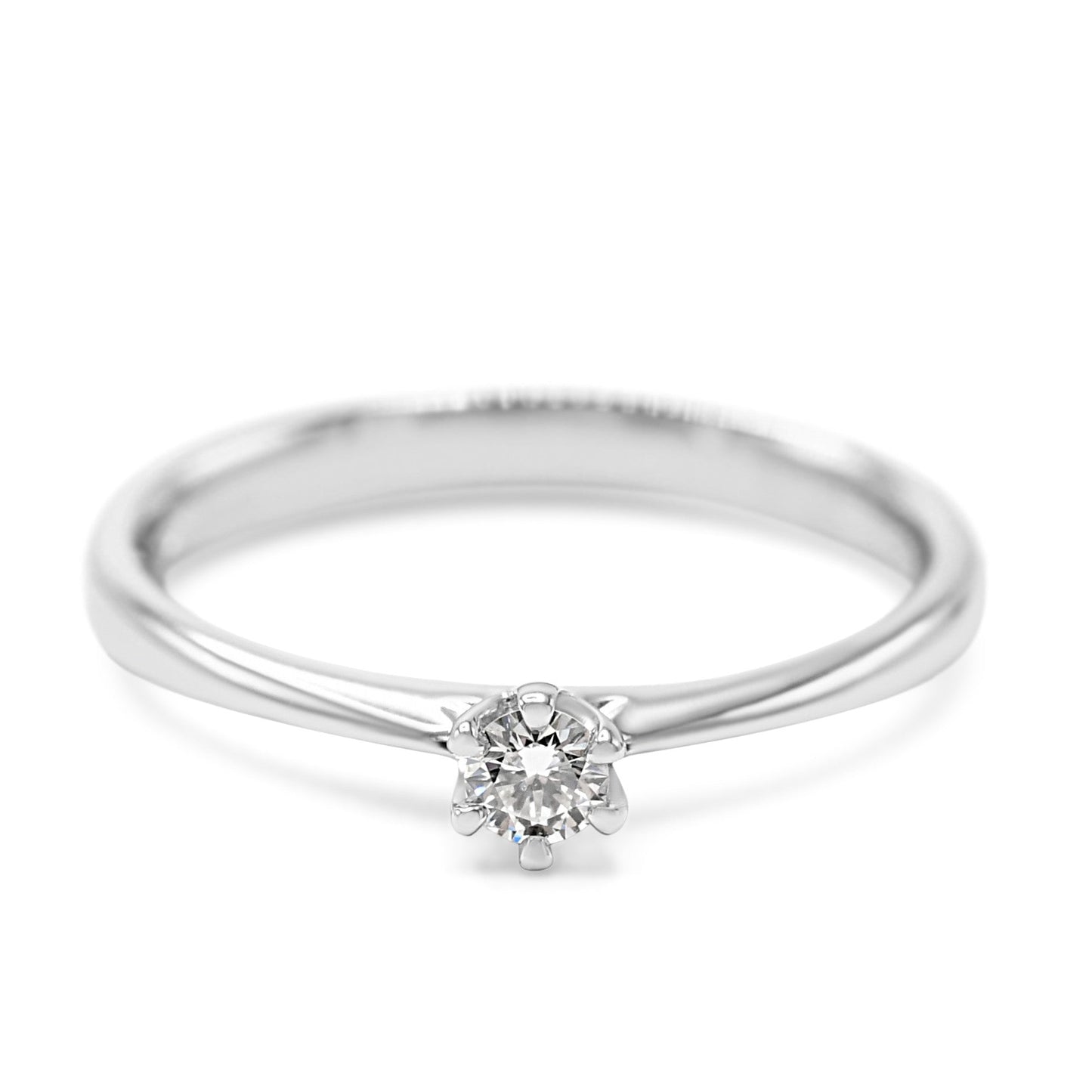Solitiare Brilliant Cut Diamond Ring - 18ct White Gold