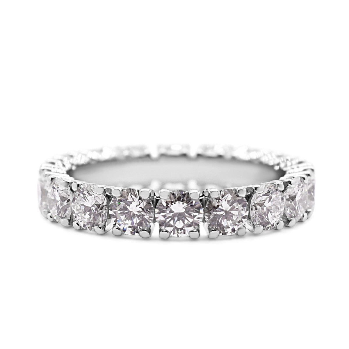 Brilliant Cut Full Diamond Eternity Ring - Platinum