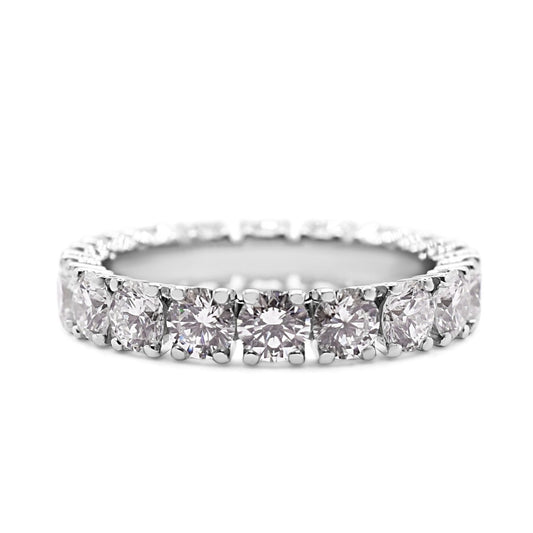 Brilliant Cut Full Diamond Eternity Ring - Platinum