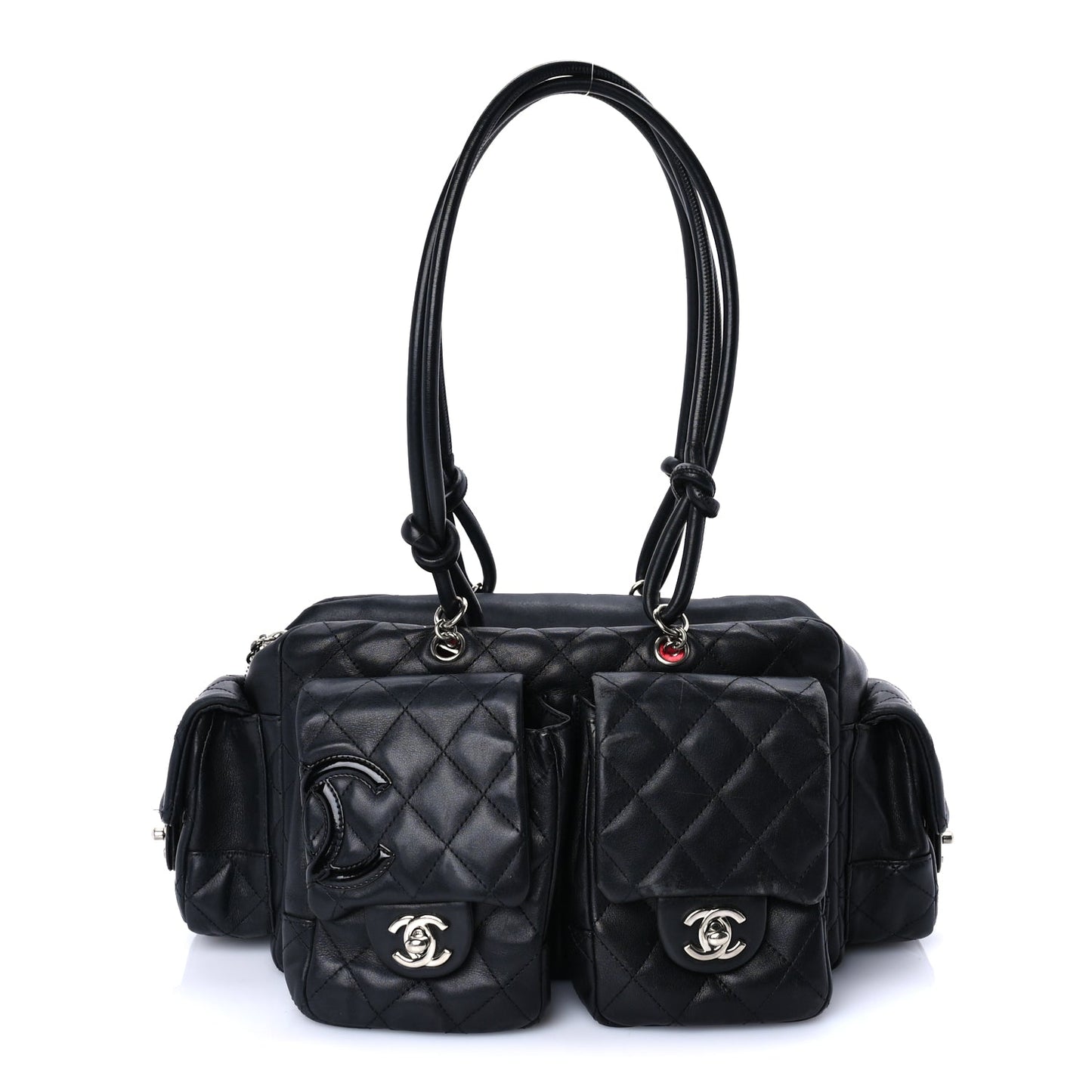 Chanel Calfskin Quilted Large Cambon Multipocket Reporter Black
