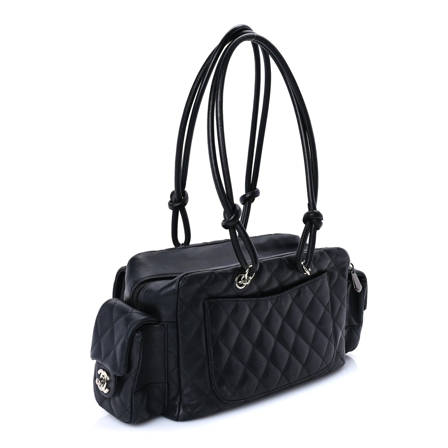 Chanel Calfskin Quilted Large Cambon Multipocket Reporter Black