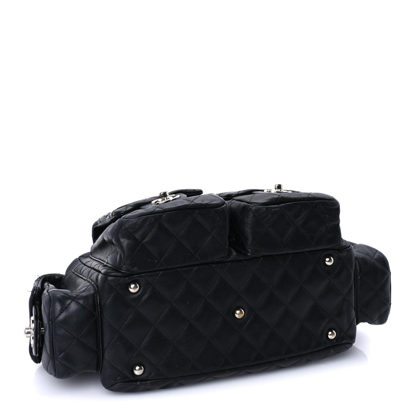 Chanel Calfskin Quilted Large Cambon Multipocket Reporter Black