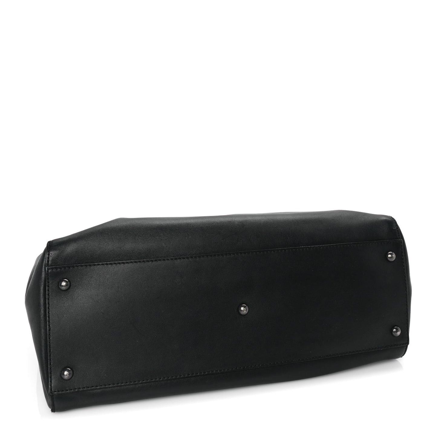 Fendi Vitello Seta Shiny Nappa Large Peekaboo Iconic Satchel Black