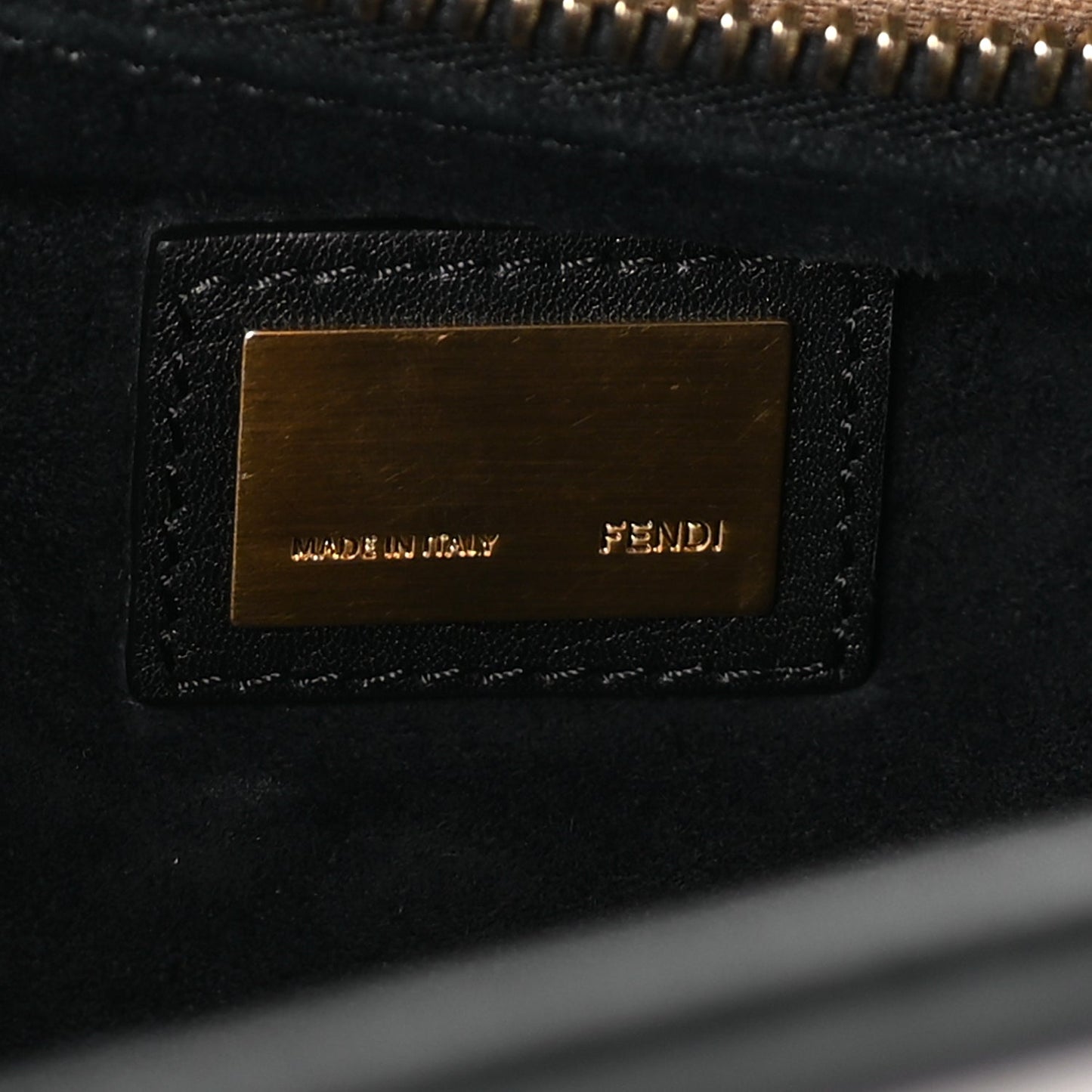 Fendi Vitello Seta Shiny Nappa Large Peekaboo Iconic Satchel Black