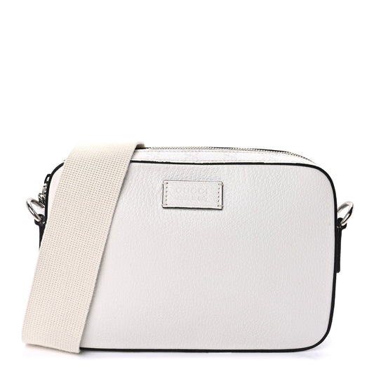 Gucci GG Supreme Monogram Textured Dollar Calfskin Small Crossbody Bag  White