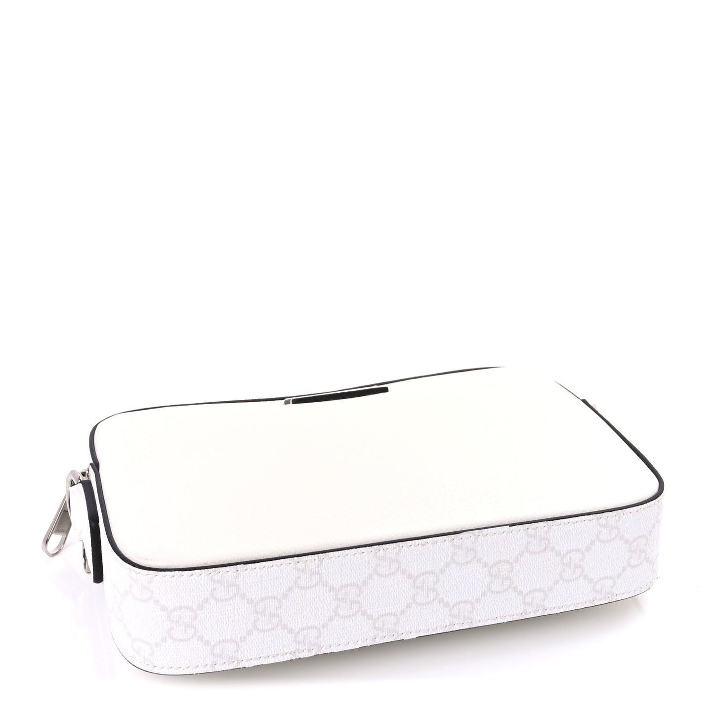Gucci GG Supreme Monogram Textured Dollar Calfskin Small Crossbody Bag  White