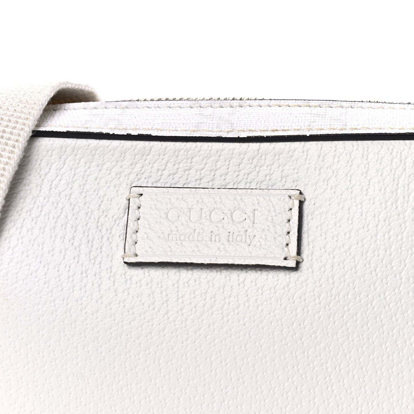 Gucci GG Supreme Monogram Textured Dollar Calfskin Small Crossbody Bag  White