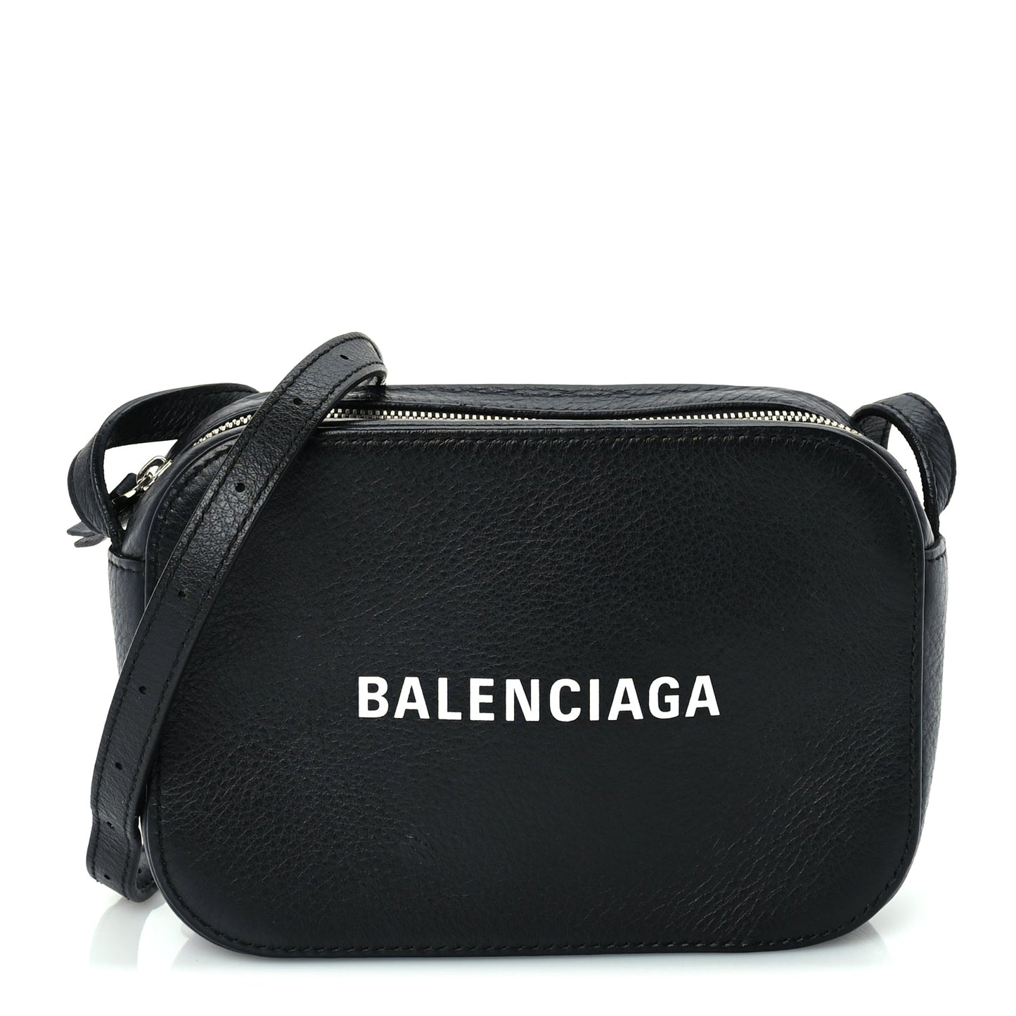 Balenciaga Calfskin Logo XS Everyday Camera Bag Black