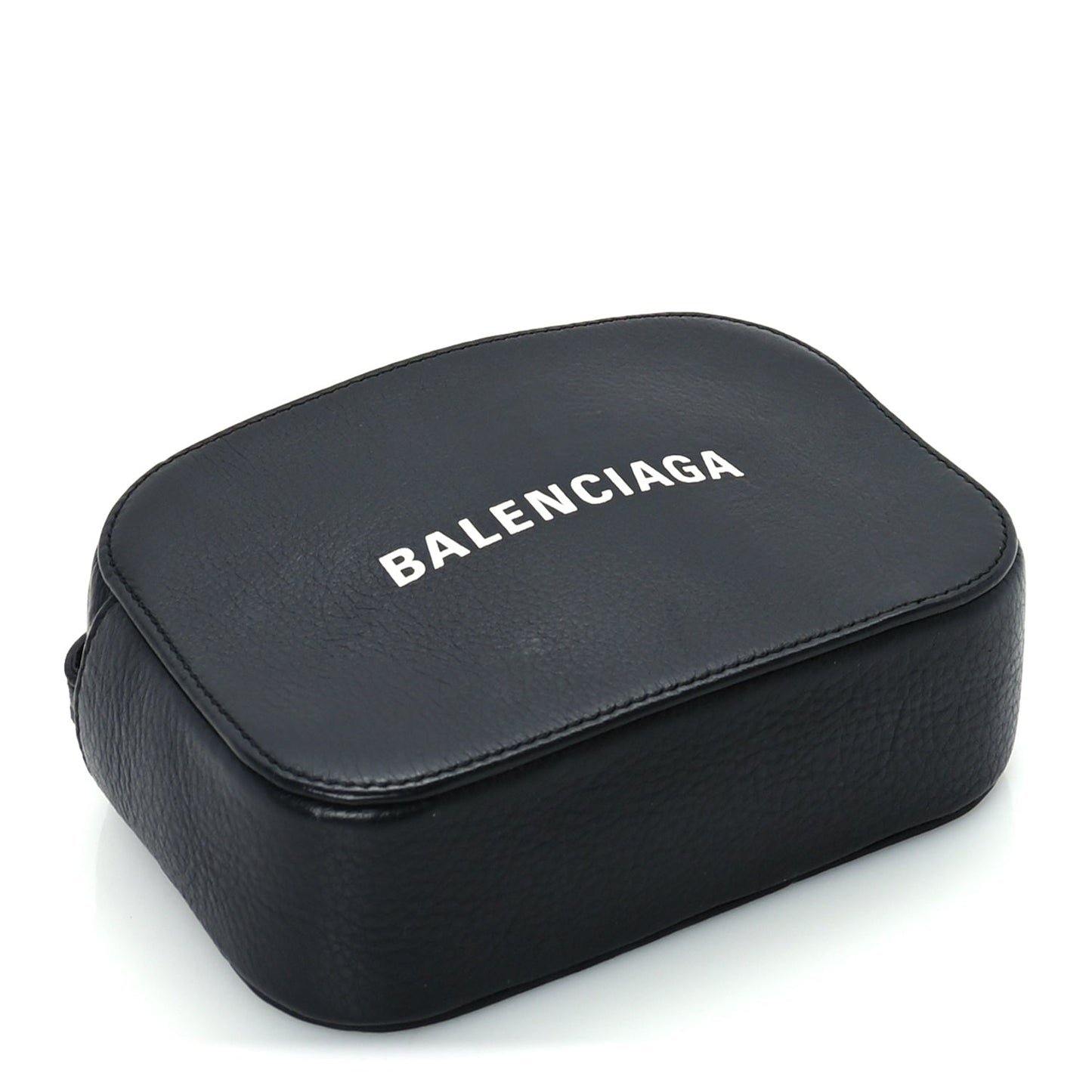 Balenciaga Calfskin Logo XS Everyday Camera Bag Black