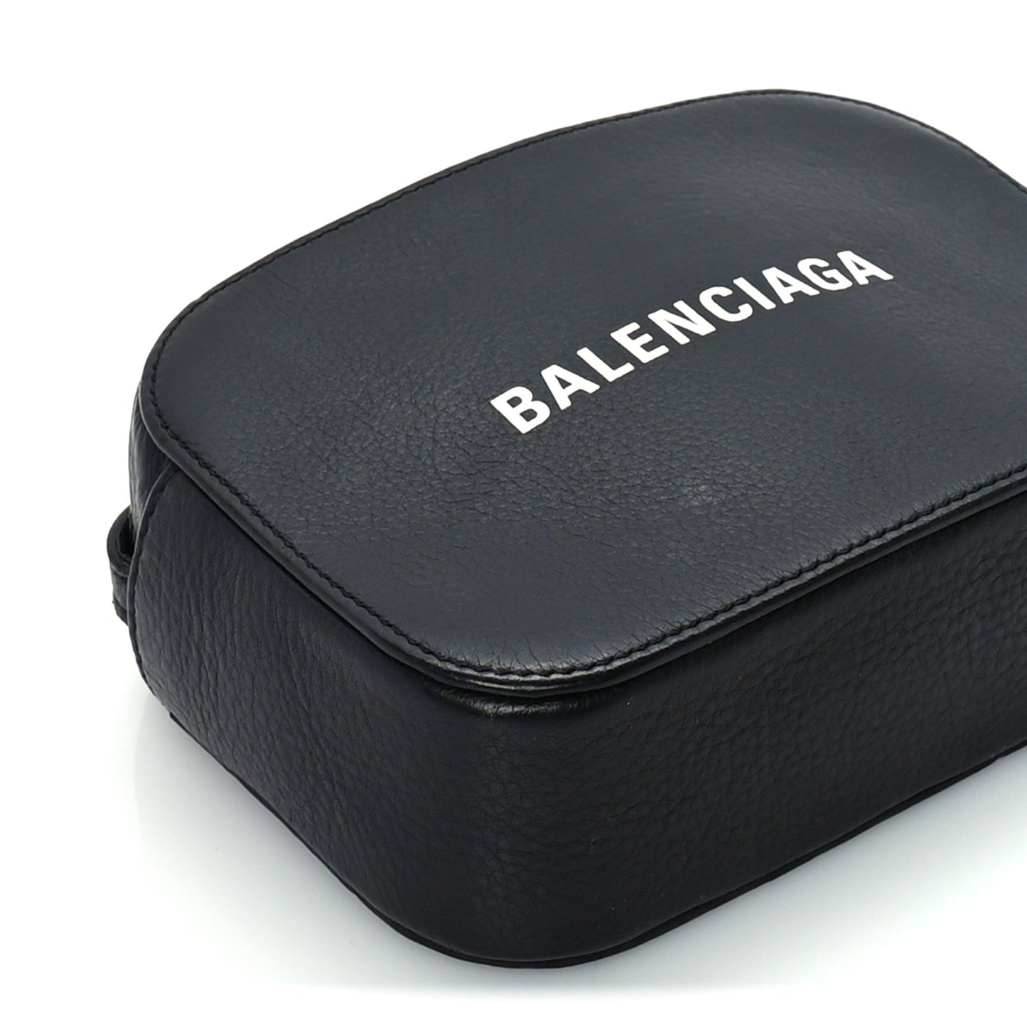 Balenciaga Calfskin Logo XS Everyday Camera Bag Black