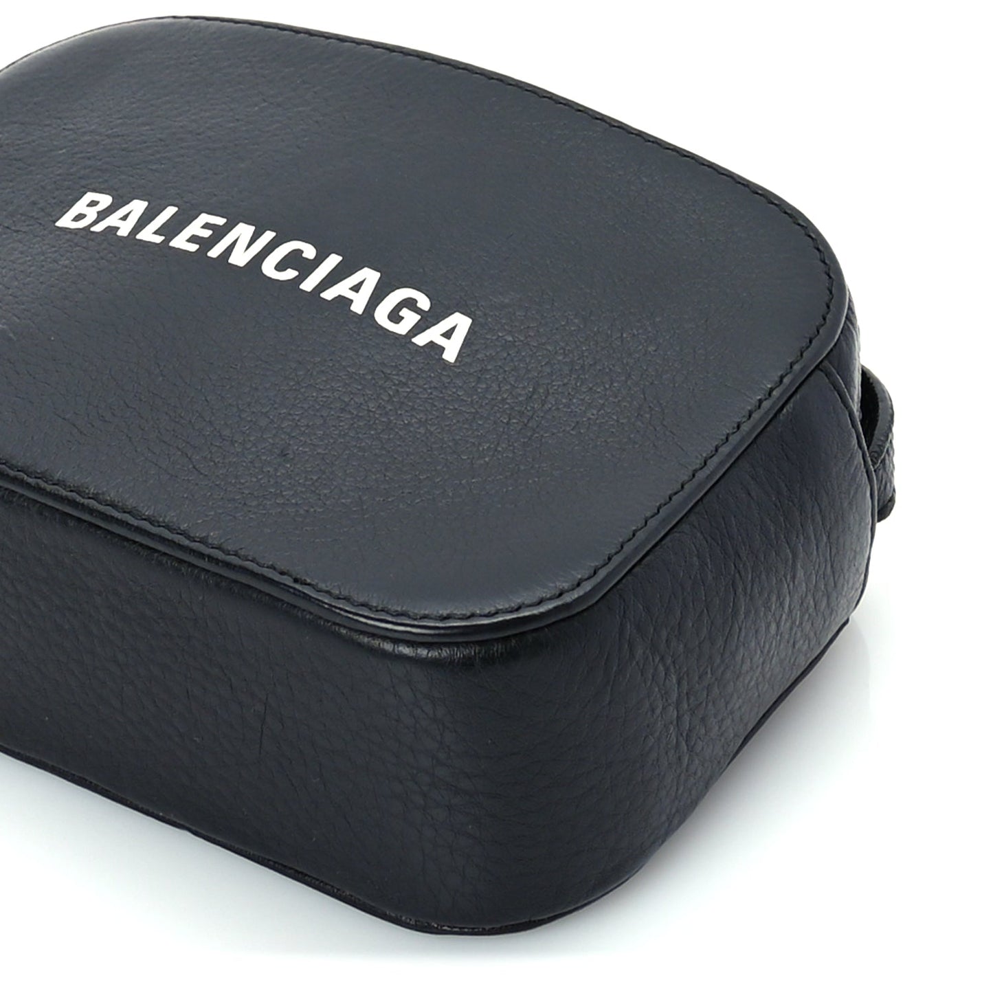 Balenciaga Calfskin Logo XS Everyday Camera Bag Black