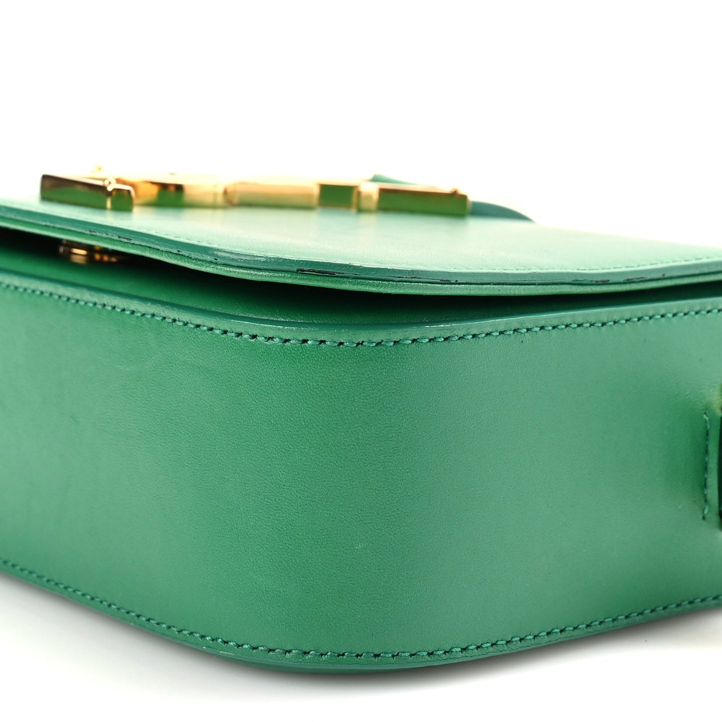 Saint Laurent Smooth Calfskin Small Monogram Université Shoulder Bag Green