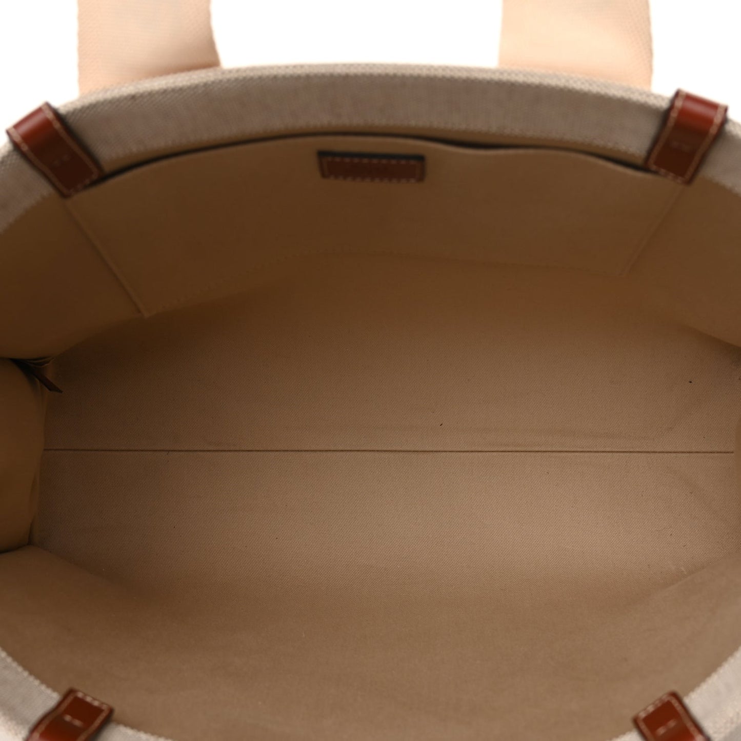 Chloe Cotton Calfskin Large Woody Ribbon Tote White Brown