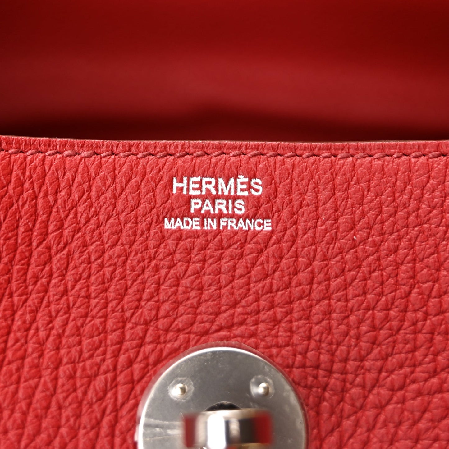 Hermes Taurillon Clemence Lindy 34 Rouge Garance