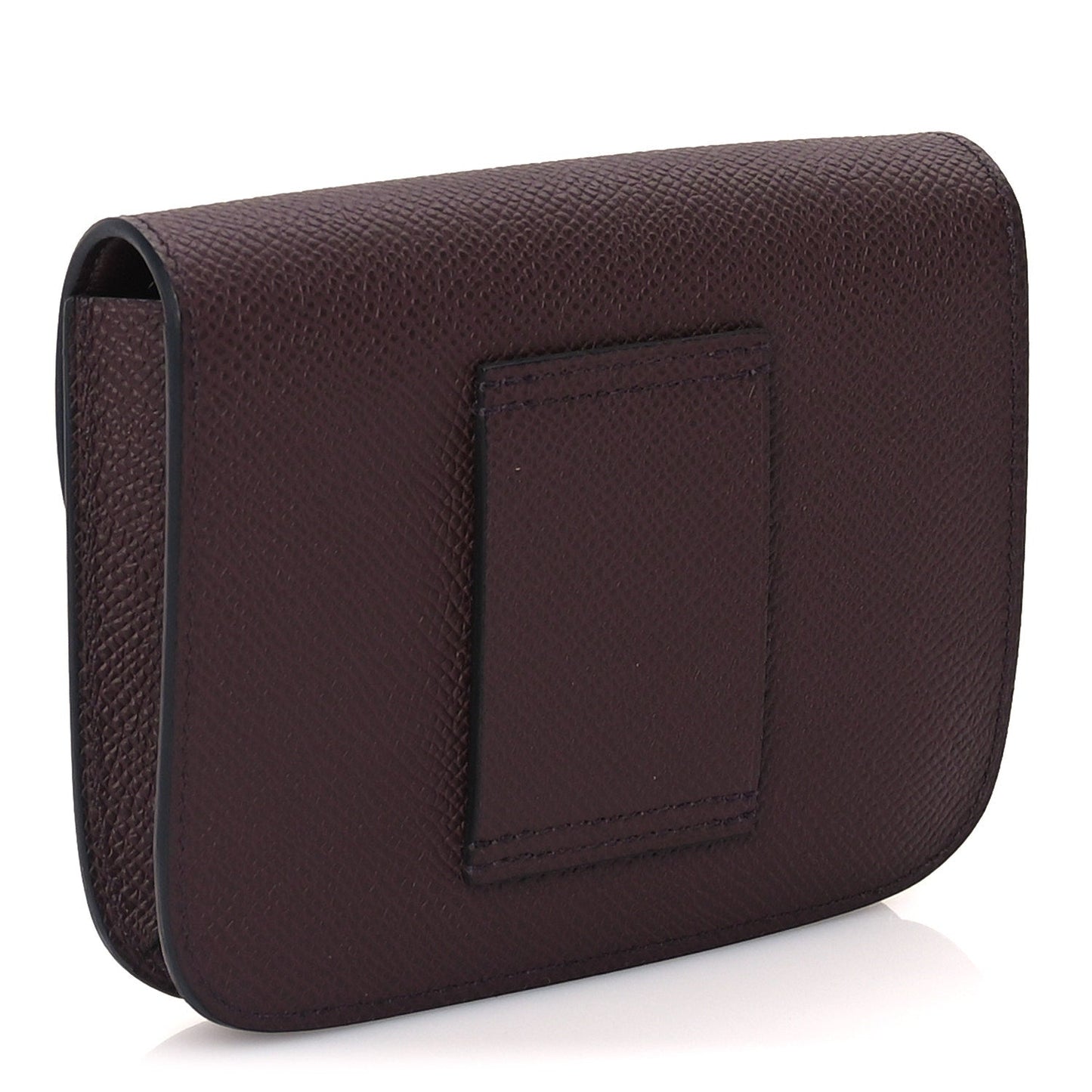 Hermes Epsom Enamel Constance Slim Wallet  Rouge Sellier Framboise