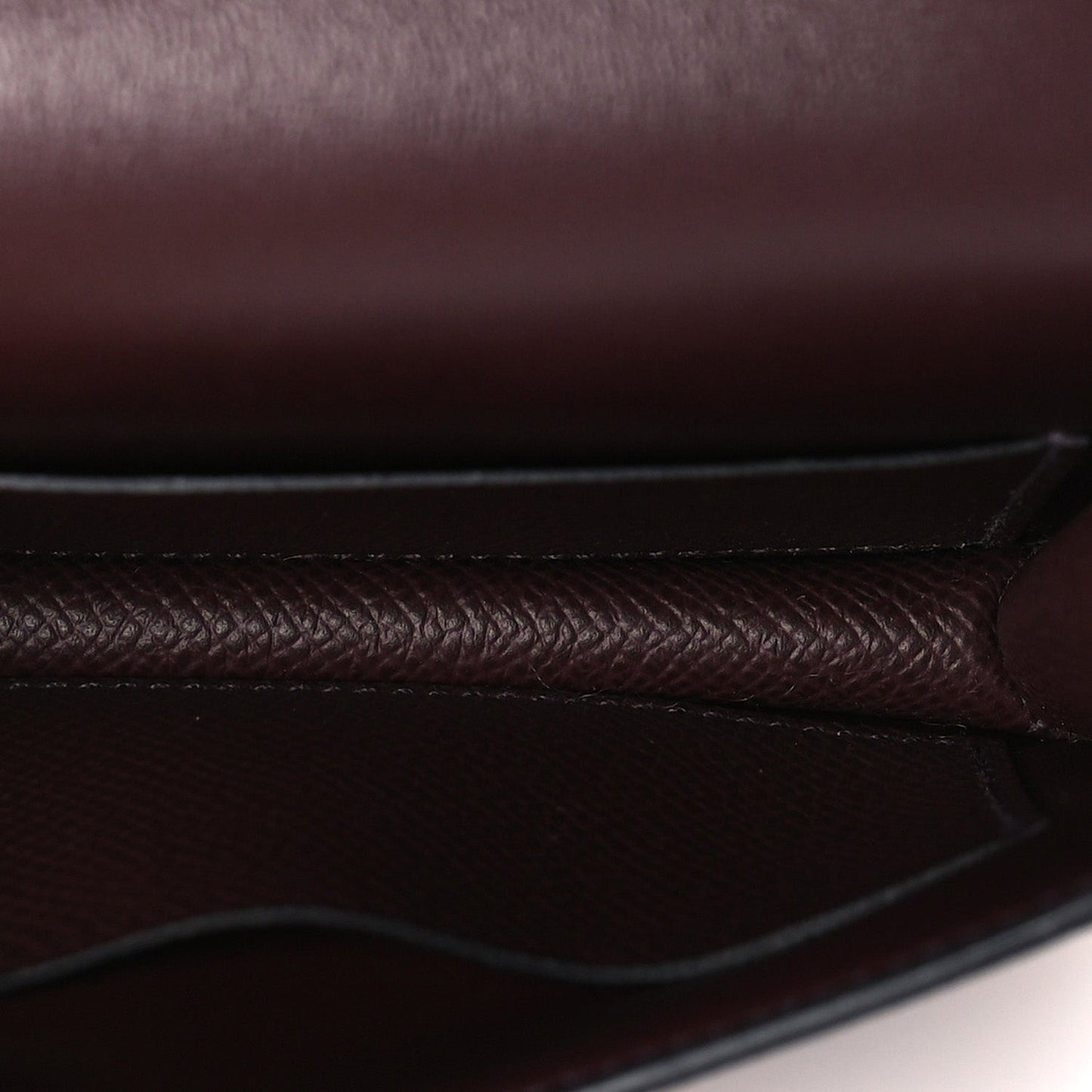 Hermes Epsom Enamel Constance Slim Wallet  Rouge Sellier Framboise