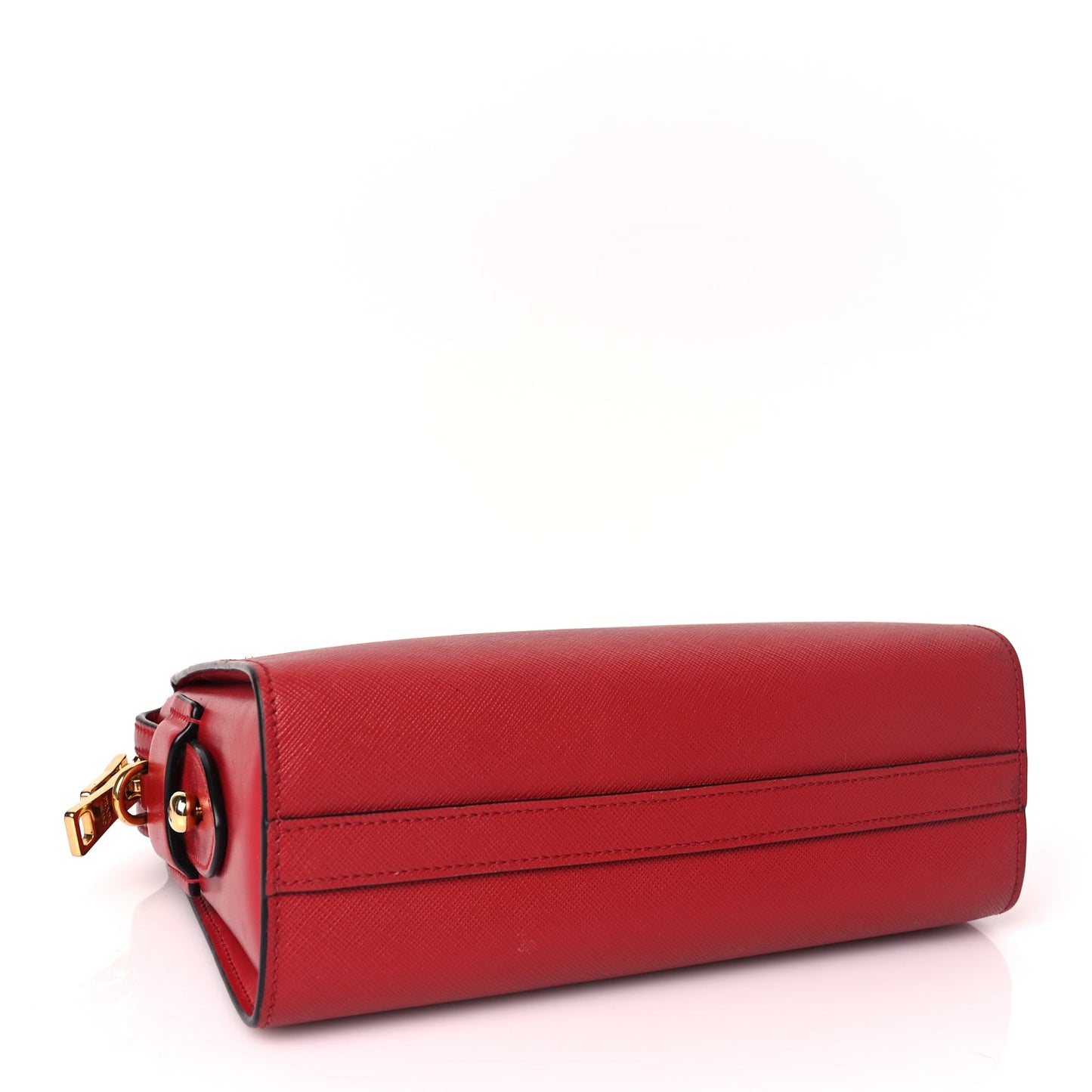 Prada Saffiano Soft Calfskin Esplanade Crossbody Bag Fuoco