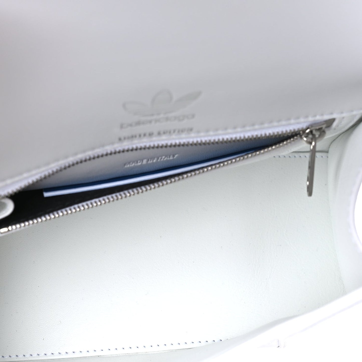 Balenciaga X ADIDAS Shiny Box Calfskin Small Hourglass Top Handle Bag  Off White Black
