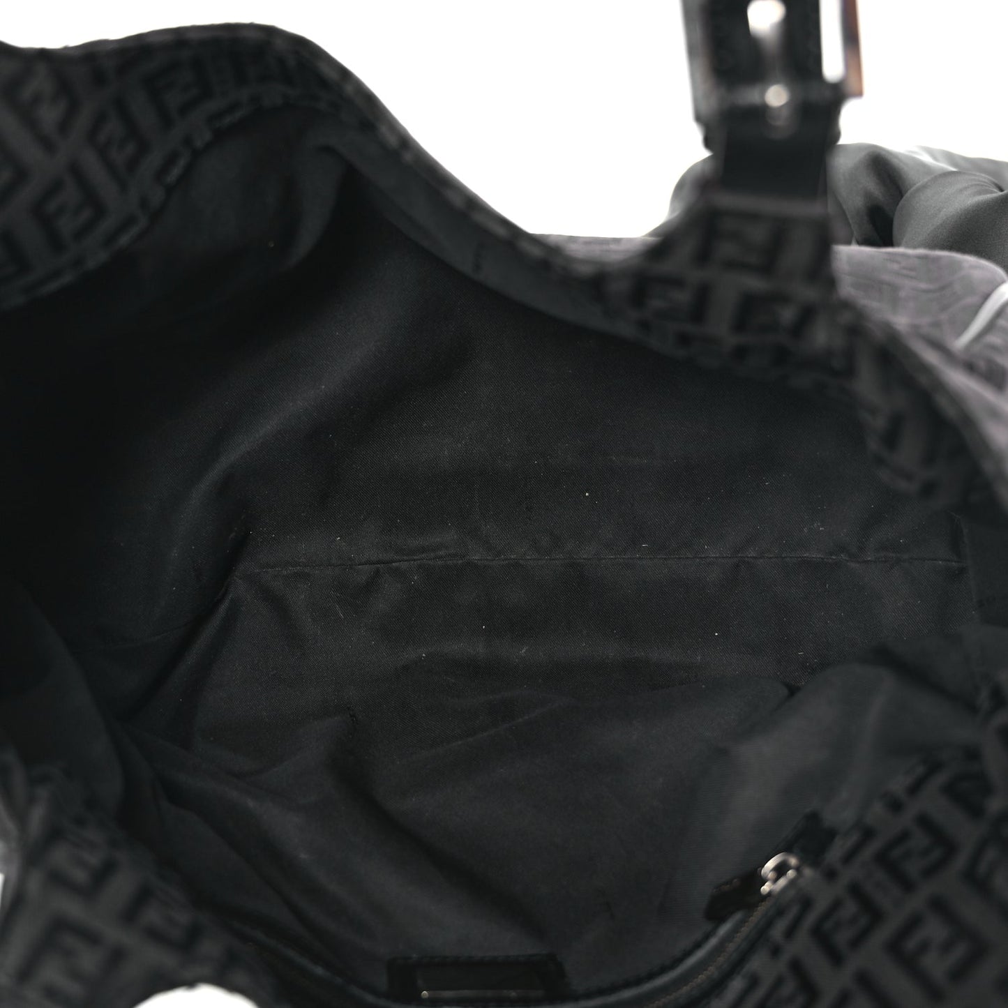 Fendi Zucchino Vitello Shoulder Bag Black