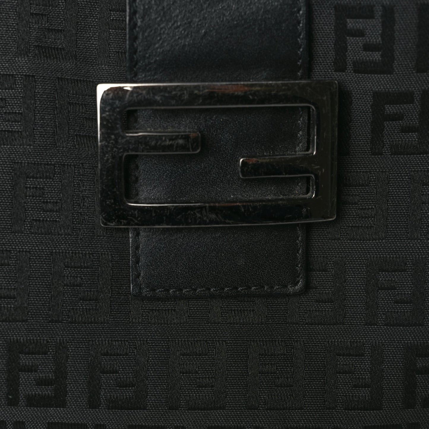 Fendi Zucchino Vitello Shoulder Bag Black
