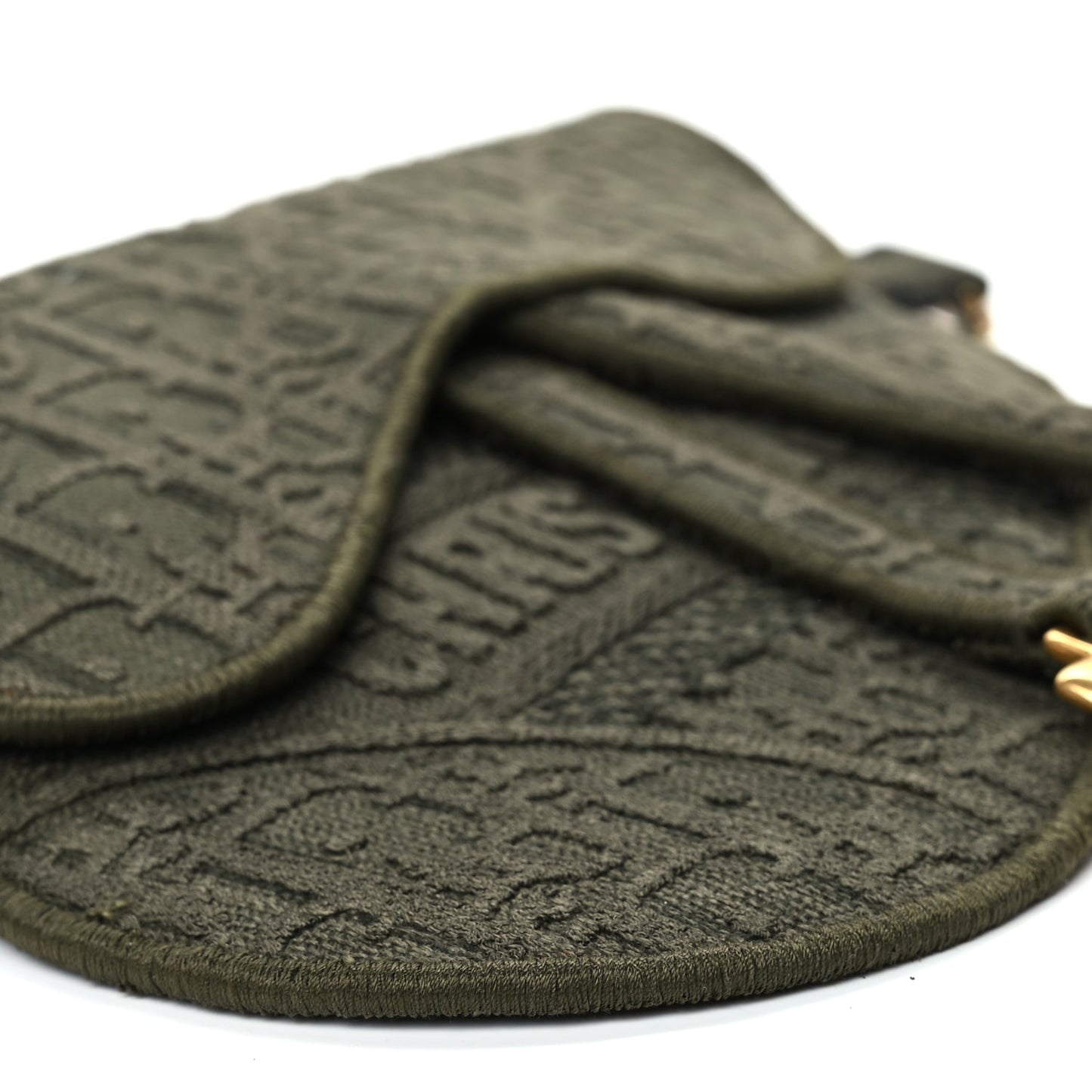 Christian Dior Oblique Embroidered Saddle Belt Pouch Green