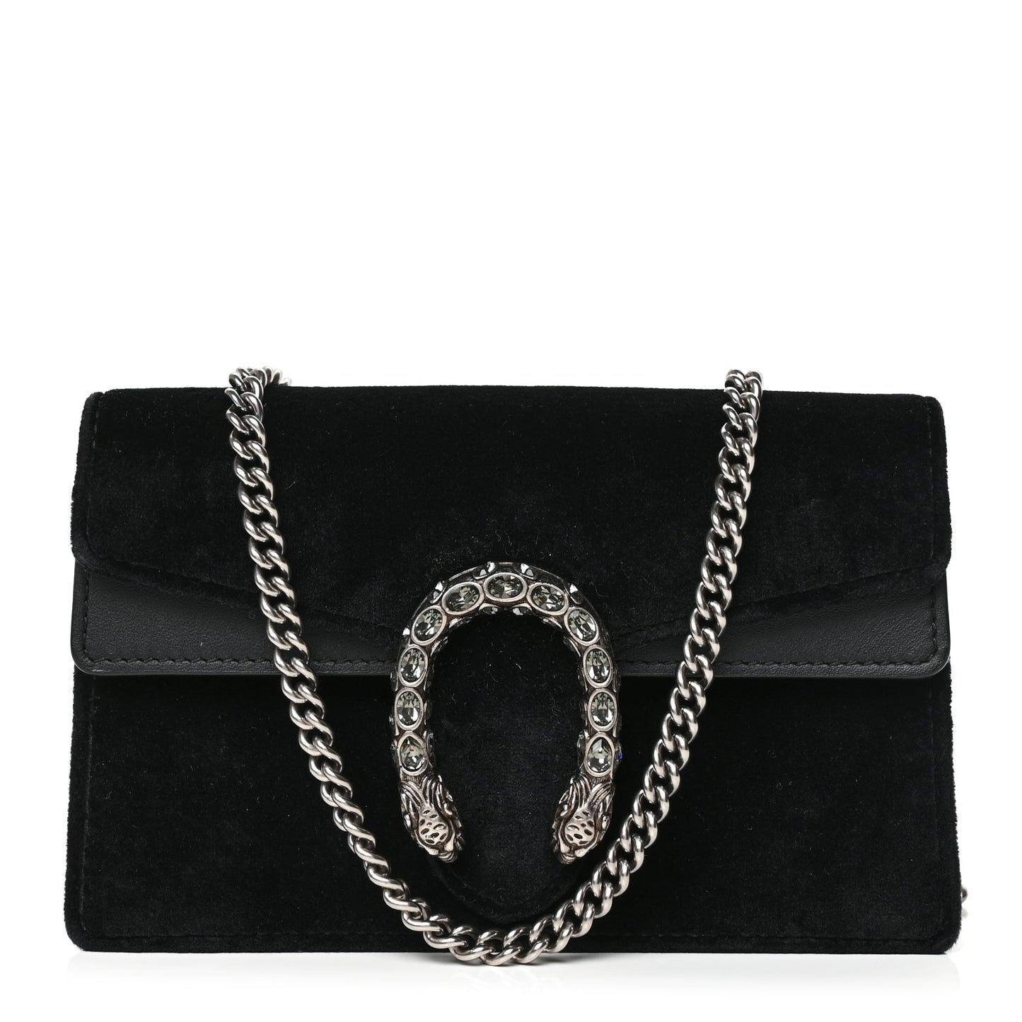 Gucci Velvet Super Mini Dionysus Shoulder Bag Black