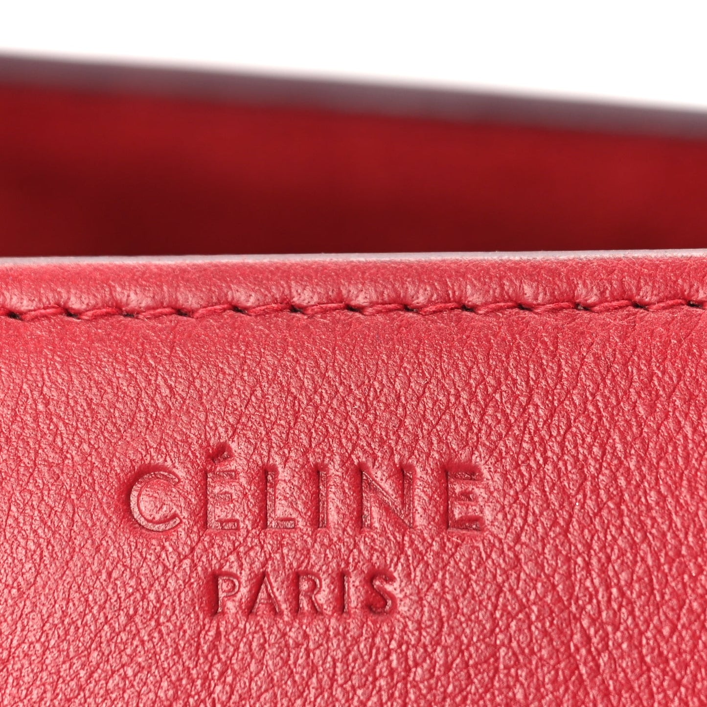 Celine Supple Calfskin Medium Phantom Luggage  Red