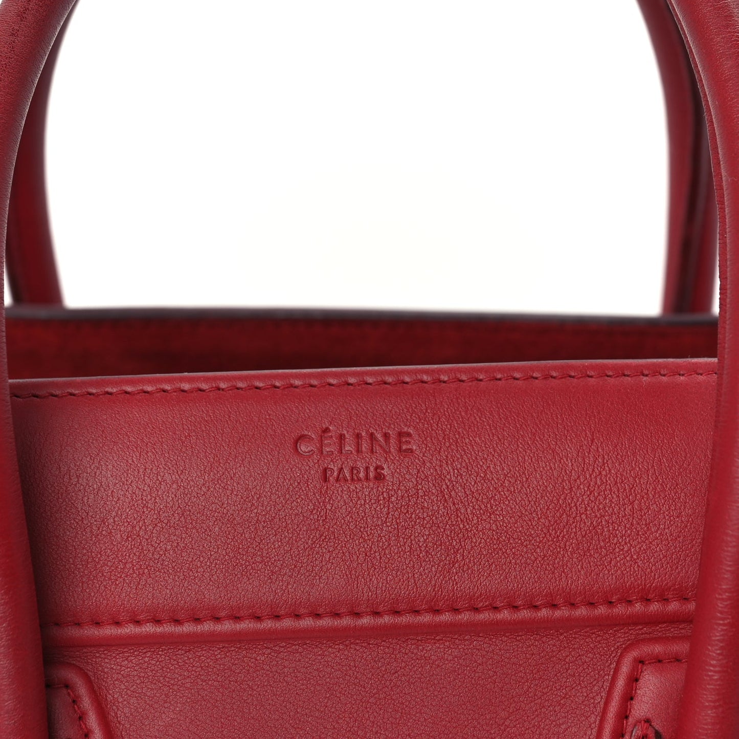 Celine Supple Calfskin Medium Phantom Luggage  Red