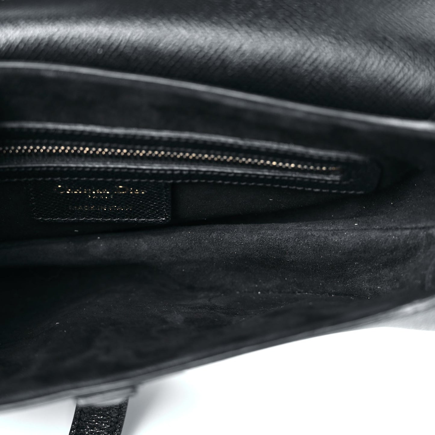 Christian Dior Grained Calfskin Saddle Bag Black
