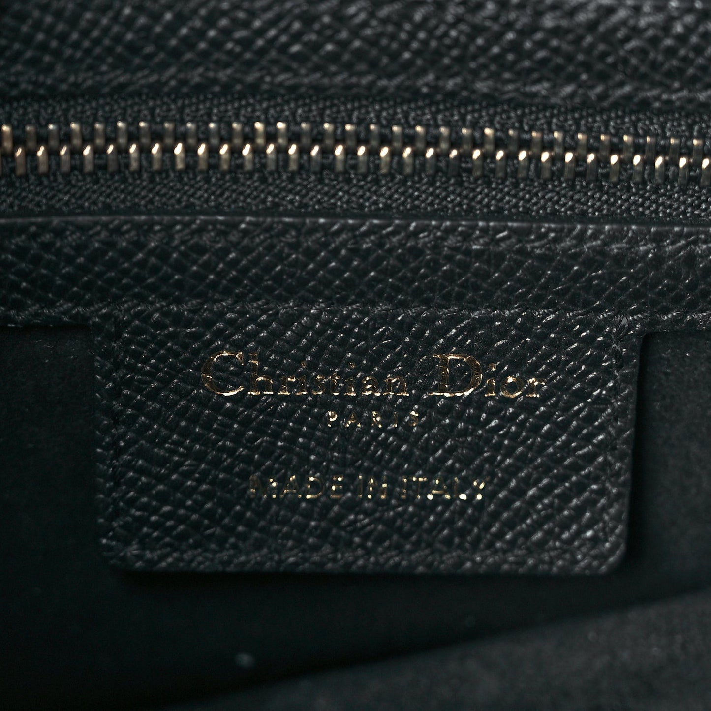 Christian Dior Grained Calfskin Saddle Bag Black