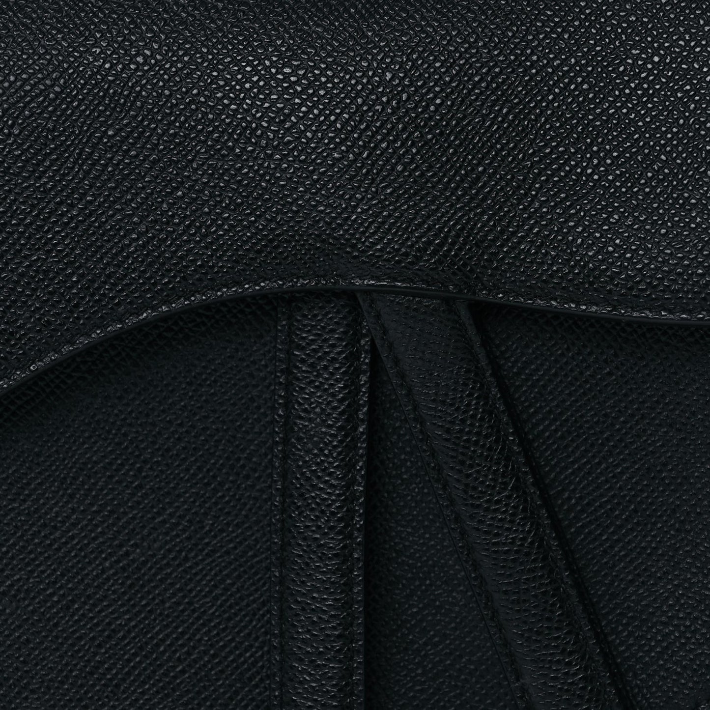 Christian Dior Grained Calfskin Saddle Bag Black