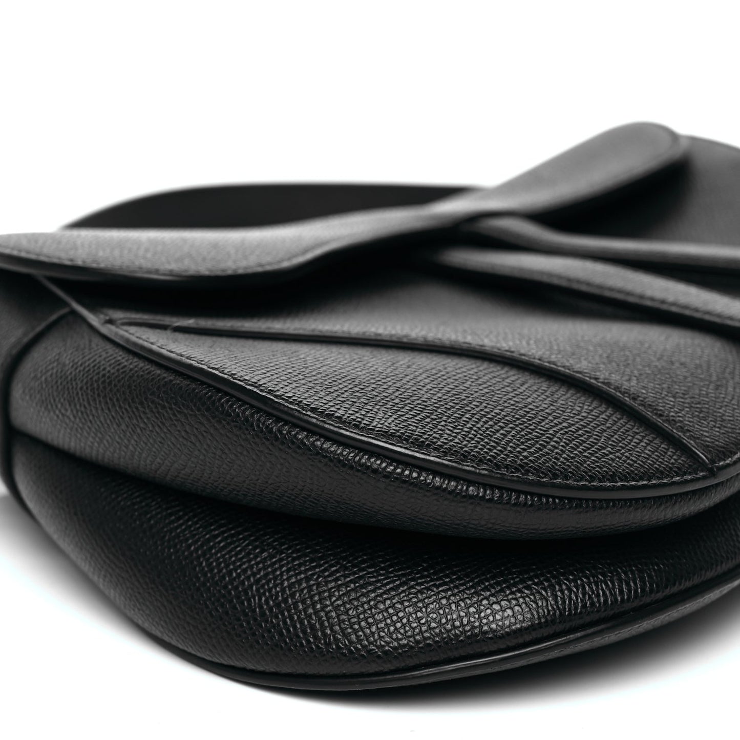 Christian Dior Grained Calfskin Saddle Bag Black