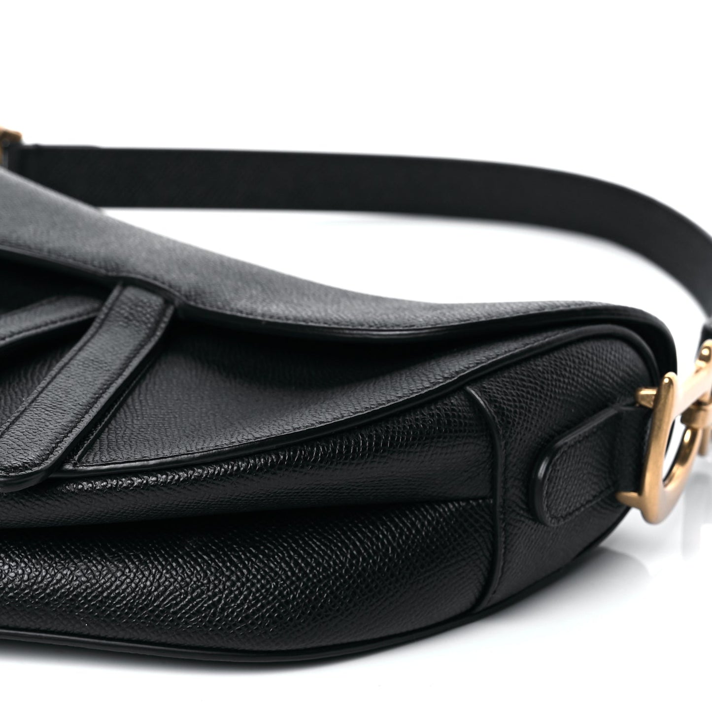 Christian Dior Grained Calfskin Saddle Bag Black