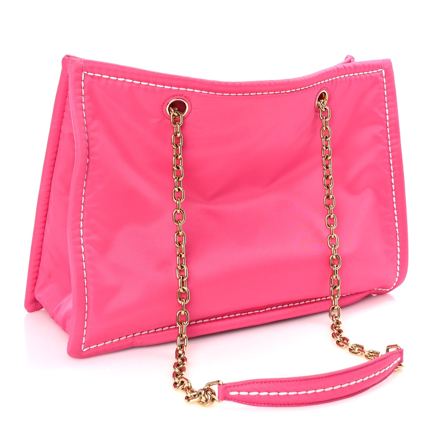 Prada Tessuto Nylon Chain Tote  Fuxia