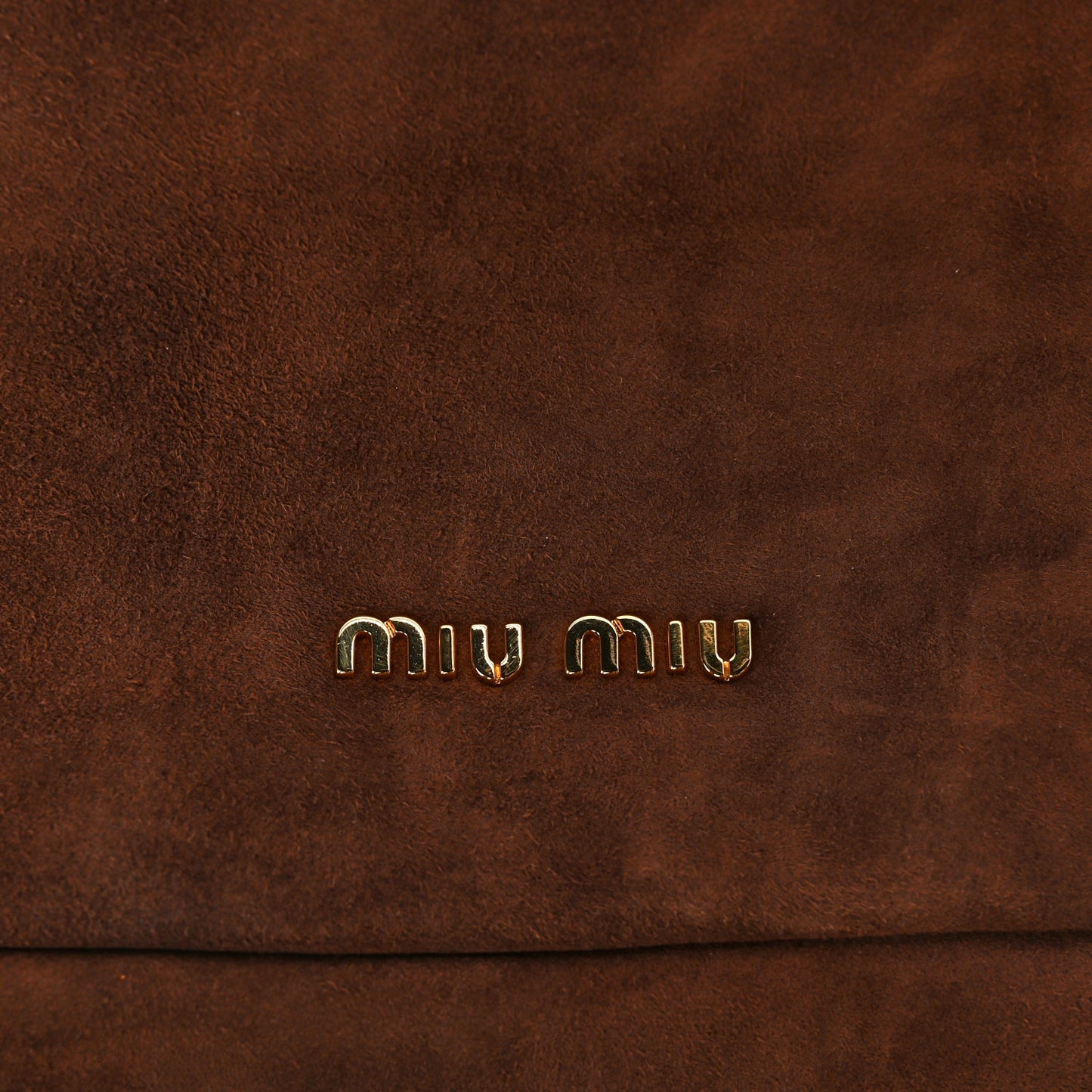 Miu Miu Camoscio Suede Kiss Lock Clutch Cacao