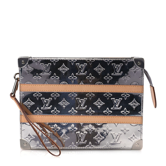 Louis Vuitton Monogram Mirror Trunk Pouch Silver
