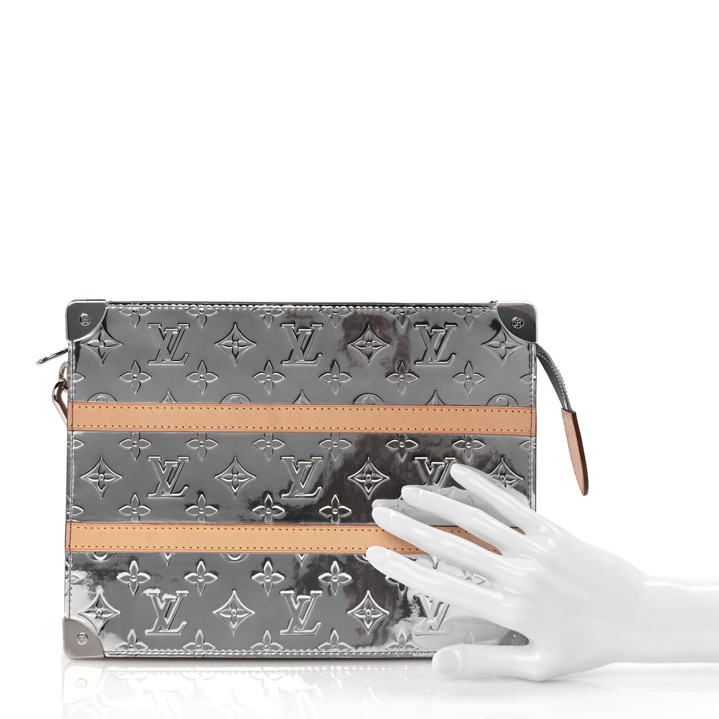 Louis Vuitton Monogram Mirror Trunk Pouch Silver