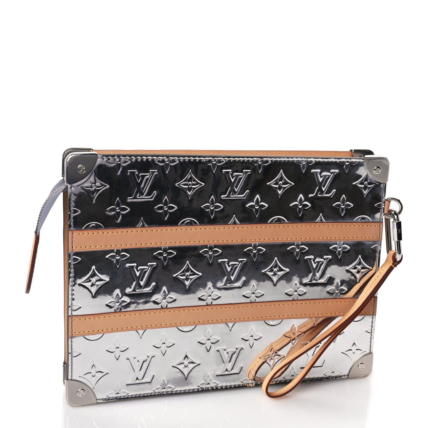 Louis Vuitton Monogram Mirror Trunk Pouch Silver