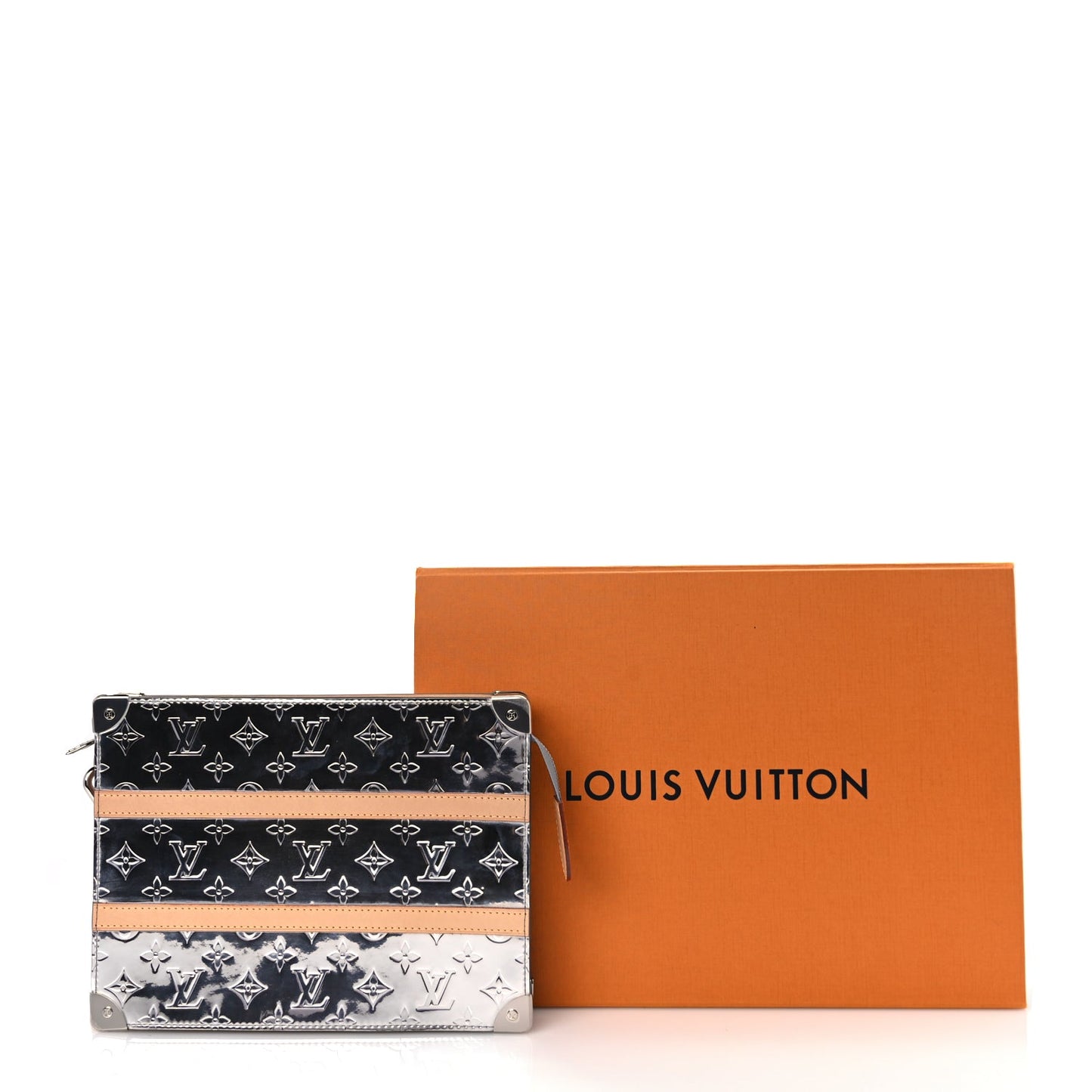 Louis Vuitton Monogram Mirror Trunk Pouch Silver