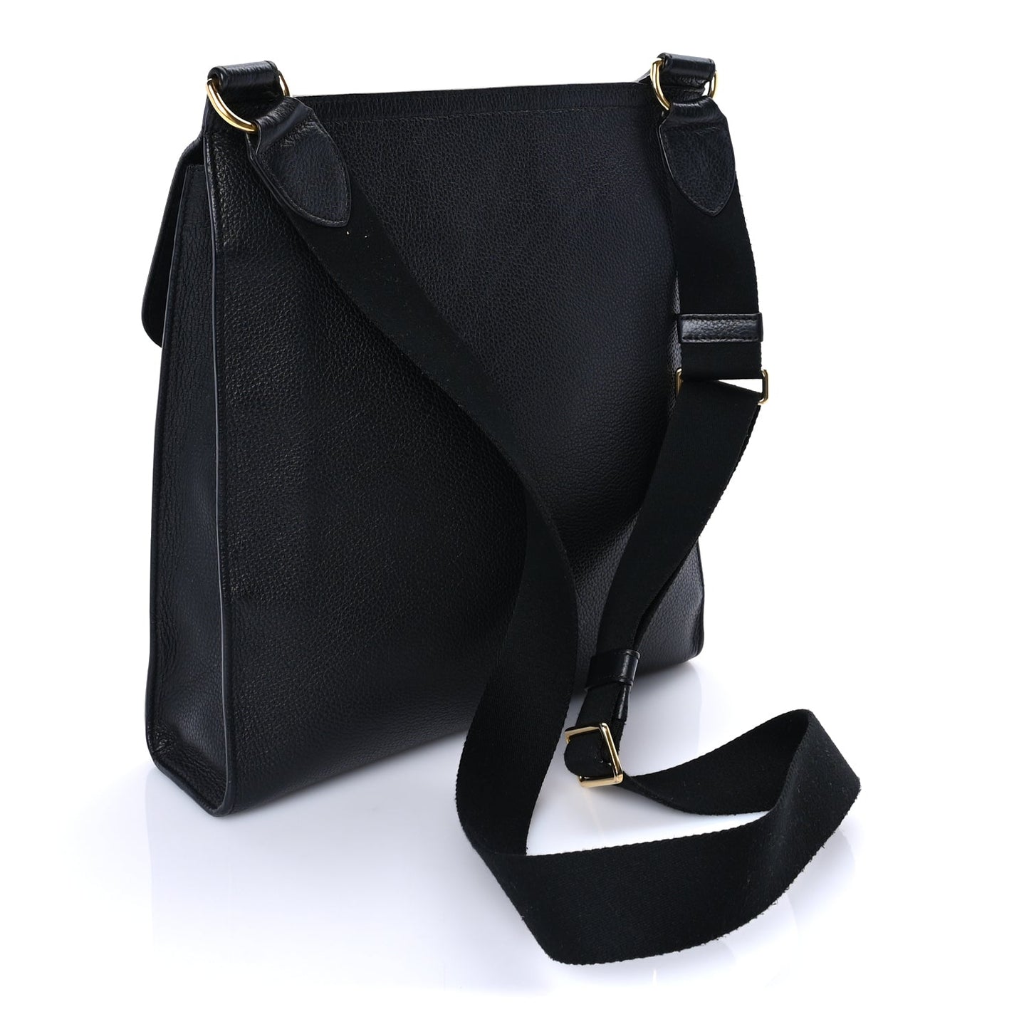 Mulberry Natural Grain Calfskin Antony Messenger Crossbody  Black