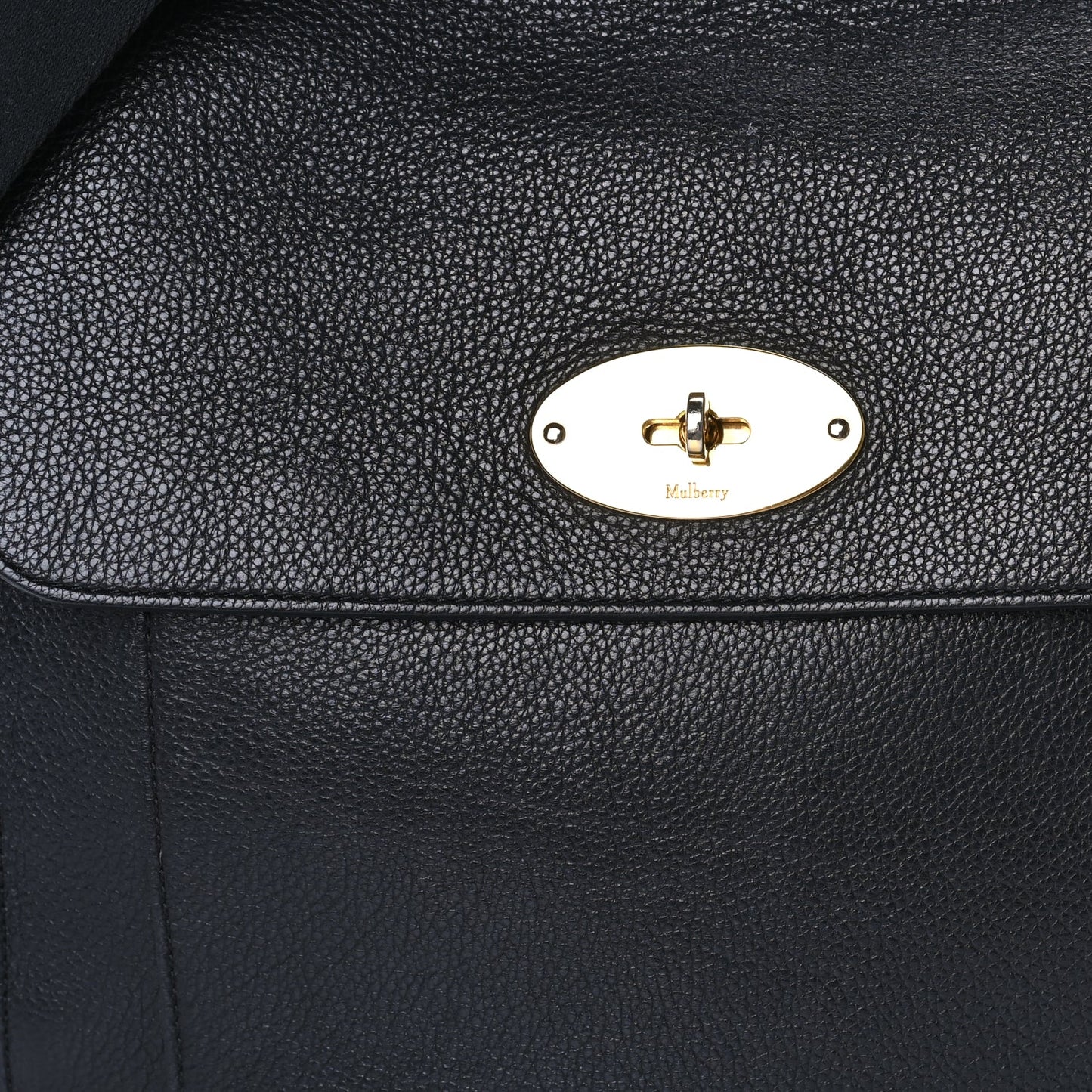 Mulberry Natural Grain Calfskin Antony Messenger Crossbody  Black