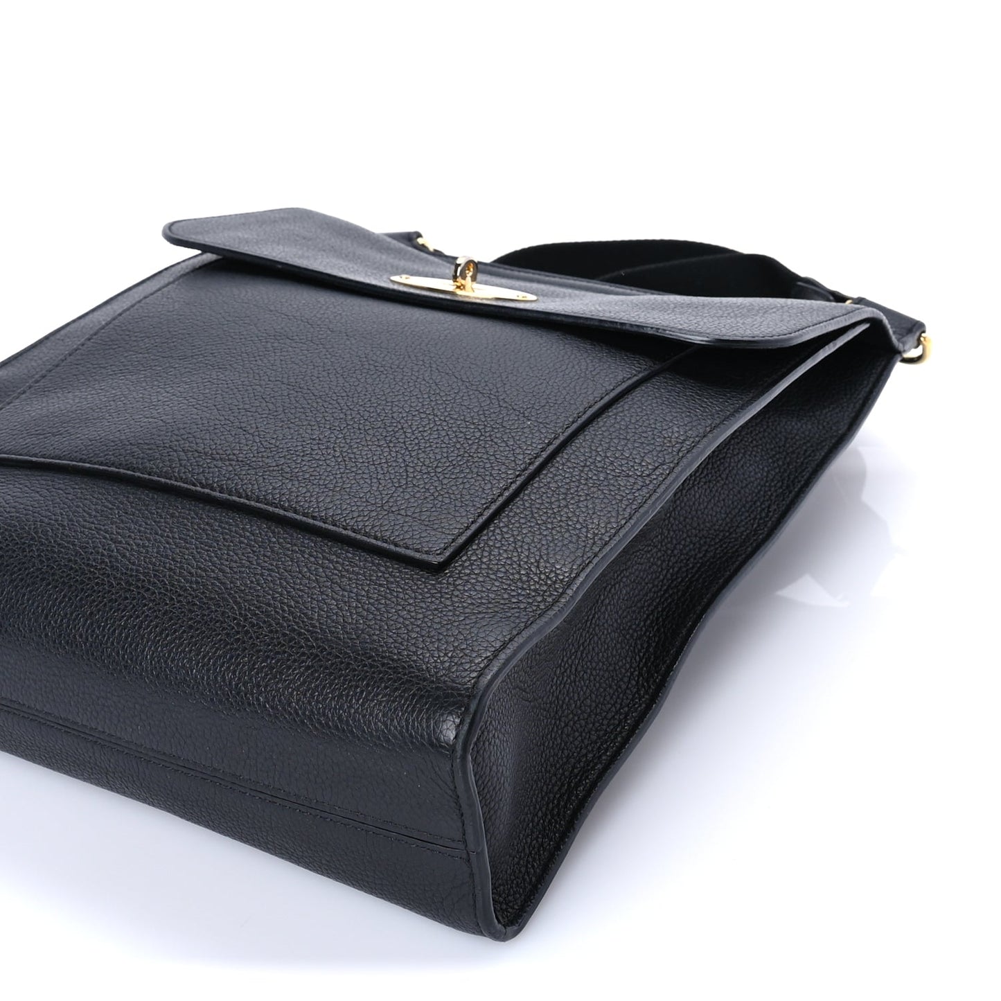 Mulberry Natural Grain Calfskin Antony Messenger Crossbody  Black