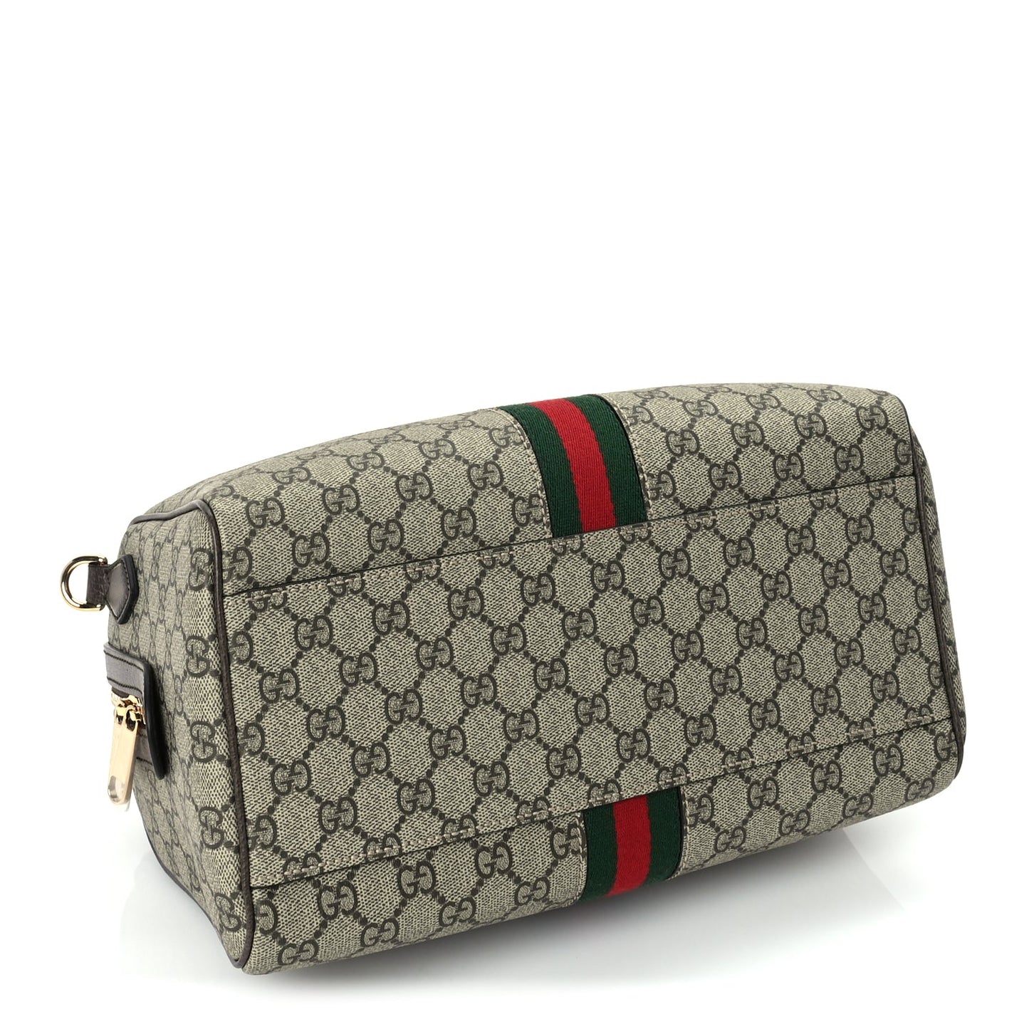 Gucci GG Supreme Monogram Web Large Ophidia Boston Bag Beige Ebony Beige Ebony